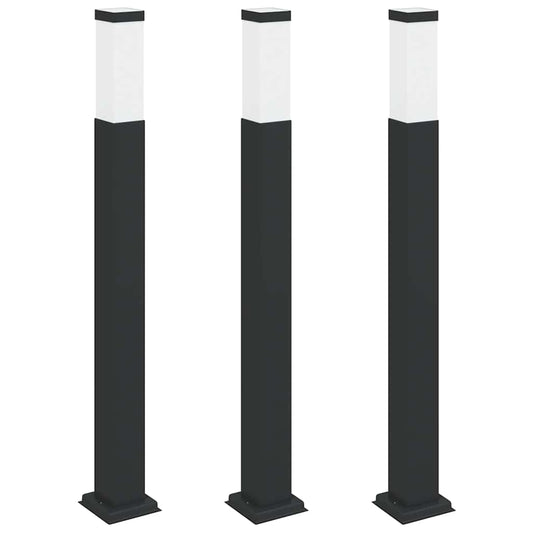 Sloupková Světla 3 Ks 80 Cm Černá Ip44