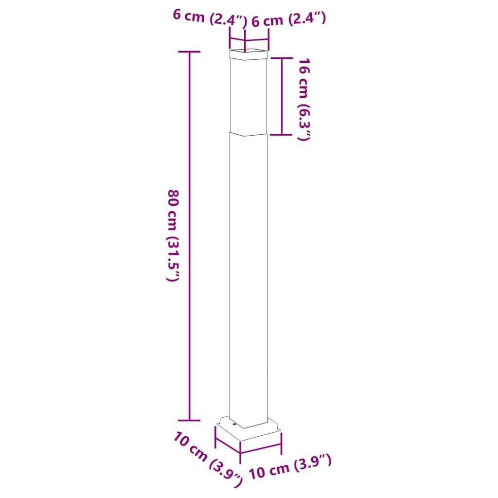Sloupková Světla 3 Ks 80 Cm Černá Ip44