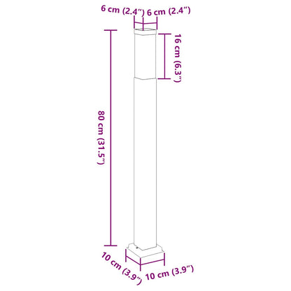Sloupková Světla 3 Ks 80 Cm Černá Ip44