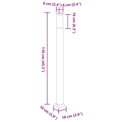 Sloupkové Svítidlo 110 Cm Černé Ip44