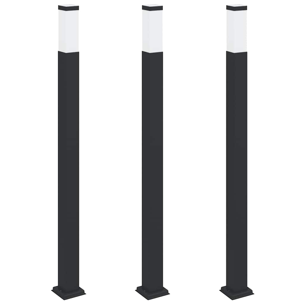 Sloupková Světla 3 Ks 110 Cm Černá Ip44