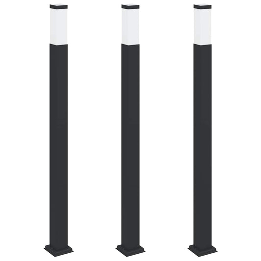 Sloupková Světla 3 Ks 110 Cm Černá Ip44
