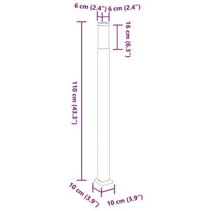 Sloupková Světla 3 Ks 110 Cm Černá Ip44