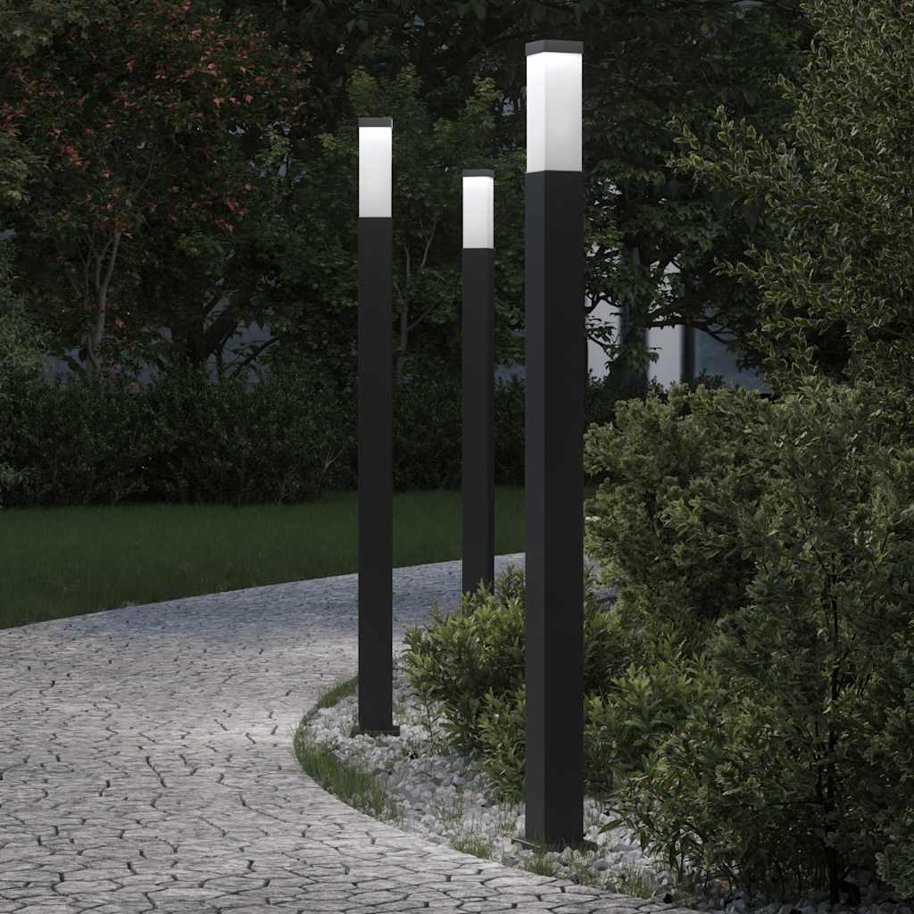 Sloupková Světla 3 Ks 110 Cm Černá Ip44