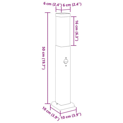 Sloupkové Svítidlo Se Senzorem 50 Cm Černé Ip44