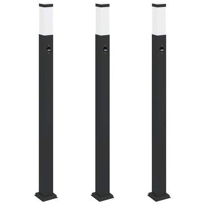 Sloupková Světla Se Senzorem 3 Ks 110 Cm Černá Ip44
