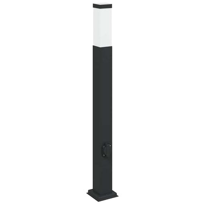 Sloupkové Svítidlo Se Zásuvkou 80 Cm Černé Ip44