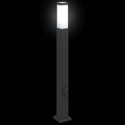 Sloupkové Svítidlo Se Zásuvkou 80 Cm Černé Ip44