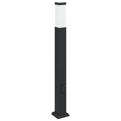 Sloupková Světla Se Zásuvkou 3 Ks 80 Cm Černá Ip44