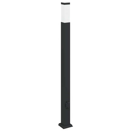 Sloupkové Svítidlo Se Zásuvkou 110 Cm Černé Ip44