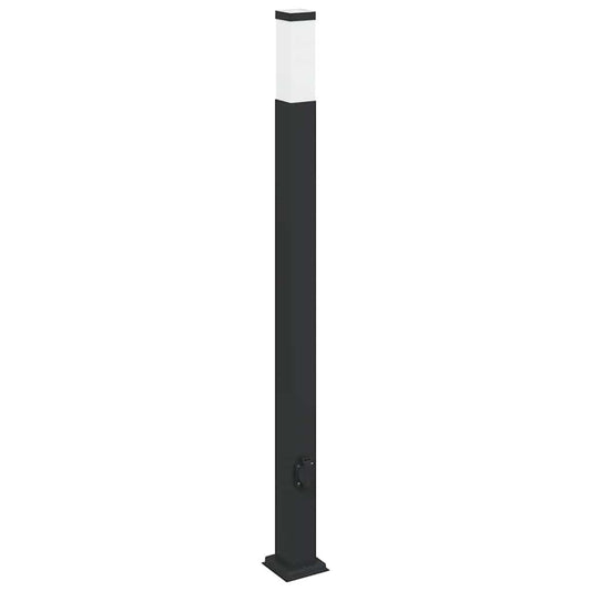 Sloupkové Svítidlo Se Zásuvkou 110 Cm Černé Ip44