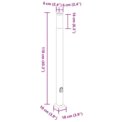 Sloupkové Svítidlo Se Zásuvkou 110 Cm Černé Ip44