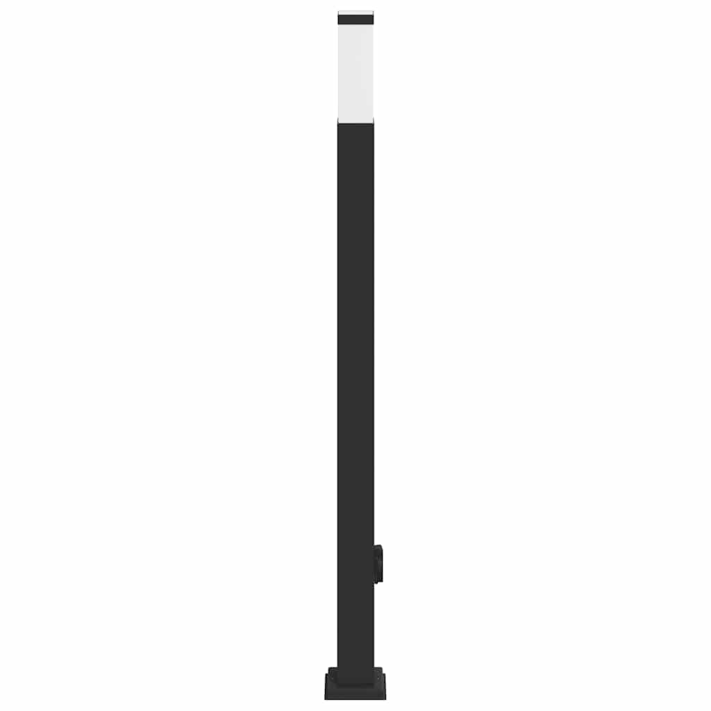 Sloupkové Svítidlo Se Zásuvkou 110 Cm Černé Ip44