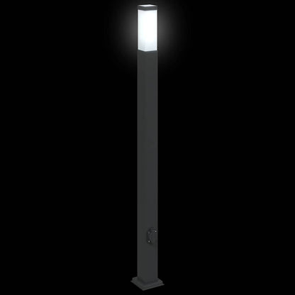 Sloupkové Svítidlo Se Zásuvkou 110 Cm Černé Ip44