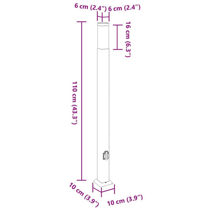 Sloupková Světla Se Zásuvkou 3 Ks 110 Cm Černá Ip44