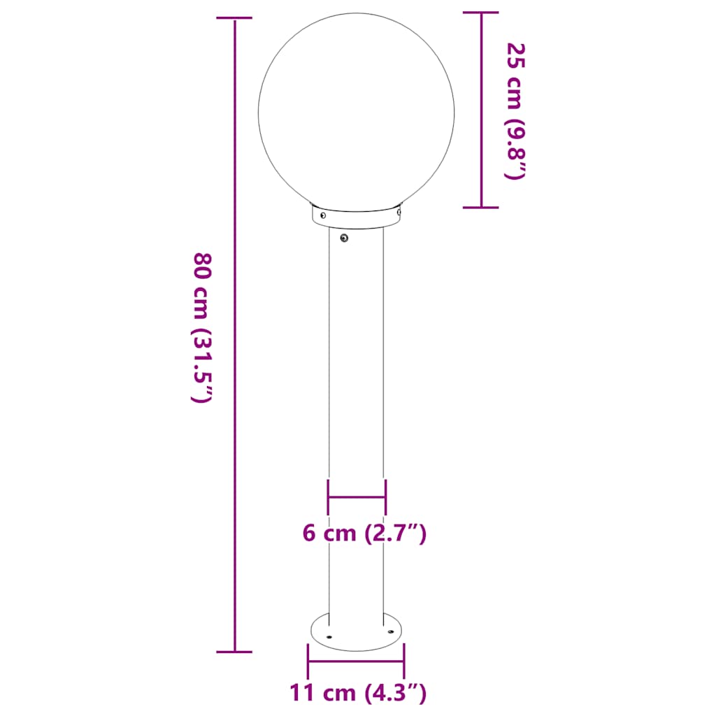 Sloupkové Svítidlo 80 Cm Nerezová Ocel Ip44