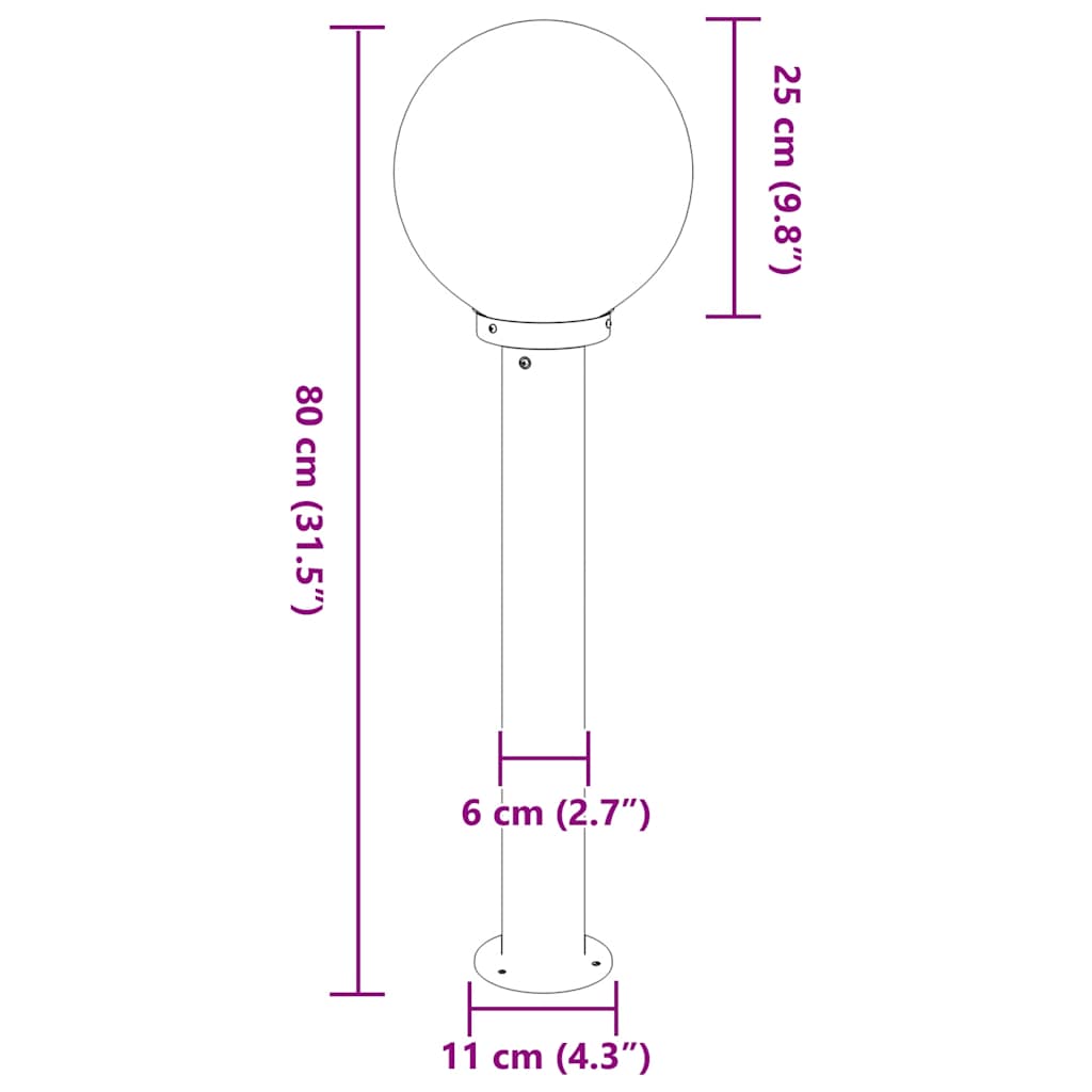 Sloupková Světla 3 Ks 80 Cm Nerezová Ocel Ip44
