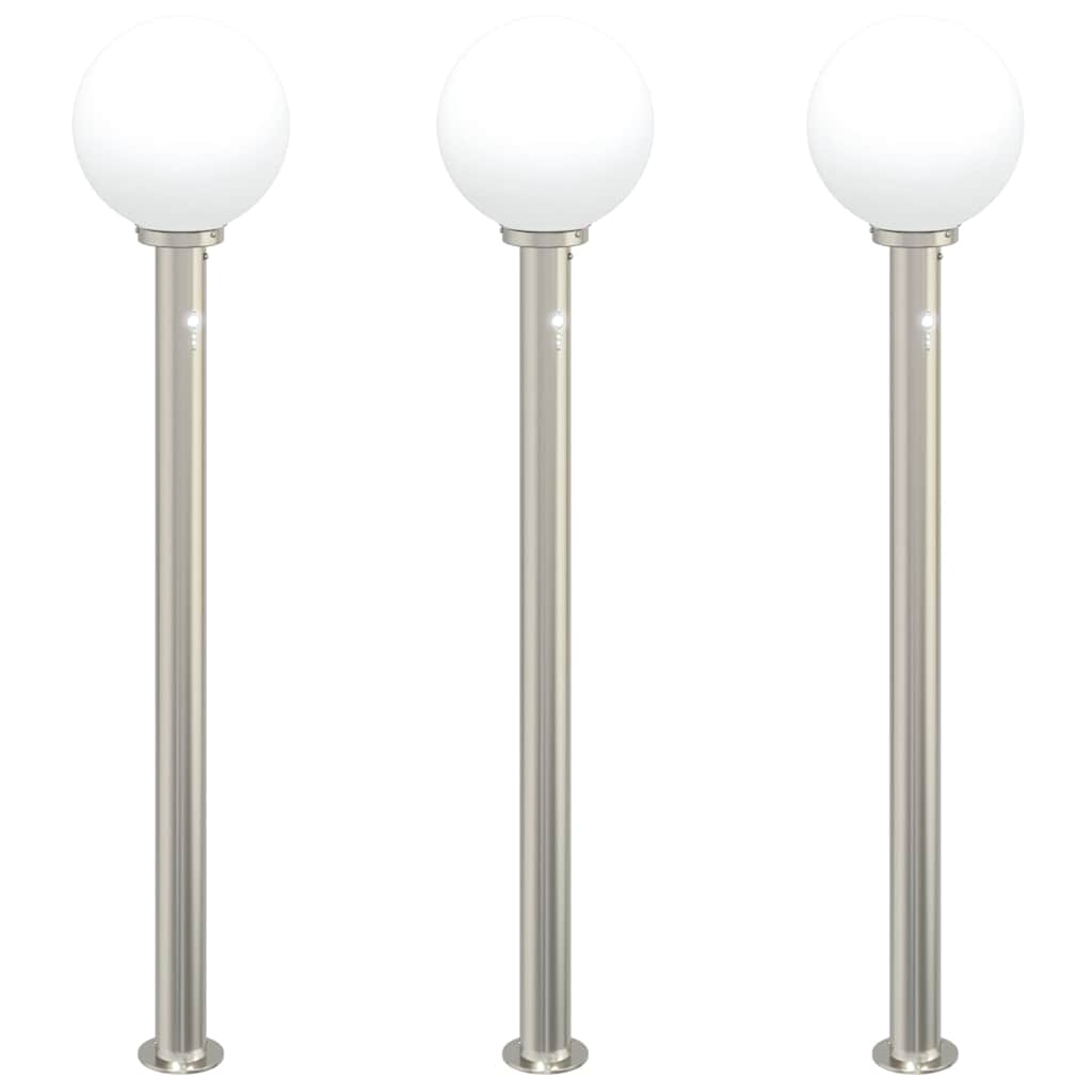 Sloupková Světla Se Senzorem 3 Ks 120 Cm Nerezová Ocel Ip44