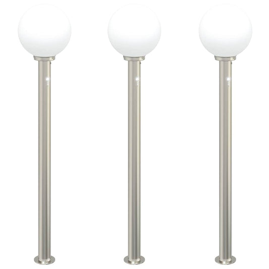 Sloupková Světla Se Senzorem 3 Ks 120 Cm Nerezová Ocel Ip44