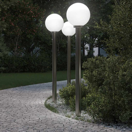 Sloupková Světla Se Senzorem 3 Ks 120 Cm Nerezová Ocel Ip44