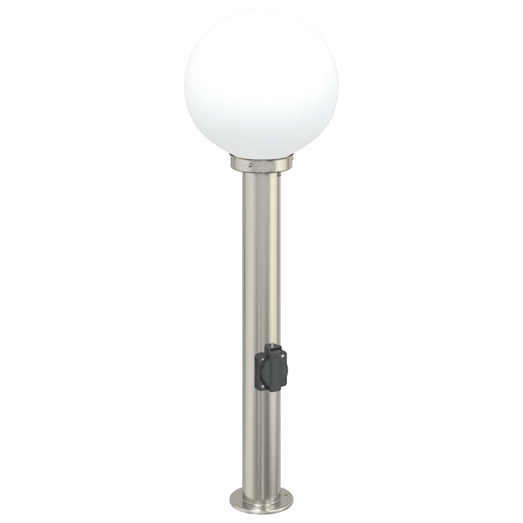 Sloupkové Svítidlo Se Zásuvkou 80 Cm Nerezová Ocel Ip44