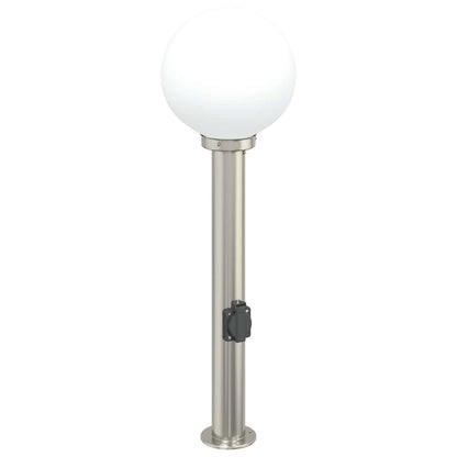 Sloupkové Svítidlo Se Zásuvkou 80 Cm Nerezová Ocel Ip44