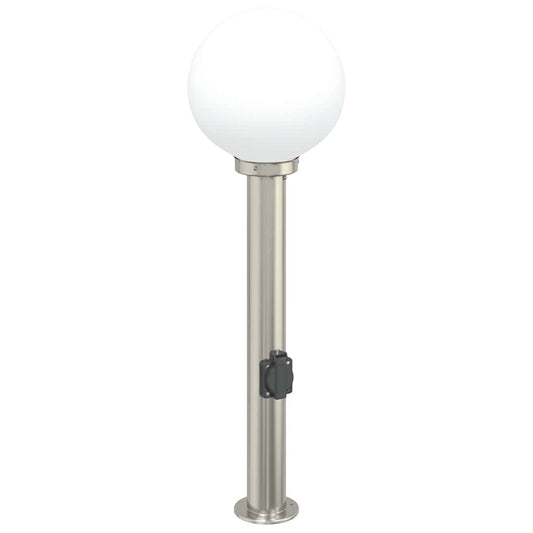 Sloupkové Svítidlo Se Zásuvkou 80 Cm Nerezová Ocel Ip44