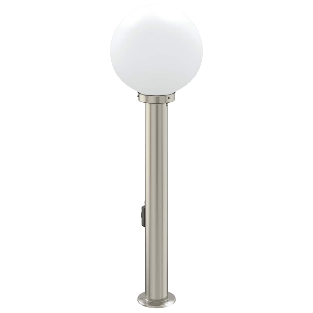 Sloupkové Svítidlo Se Zásuvkou 80 Cm Nerezová Ocel Ip44