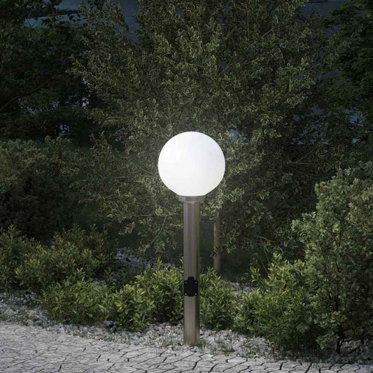 Sloupkové Svítidlo Se Zásuvkou 80 Cm Nerezová Ocel Ip44