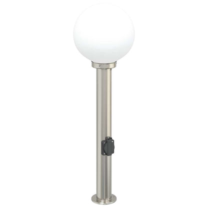 Sloupková Světla Se Zásuvkou 3 Ks 80 Cm Nerezová Ocel Ip44