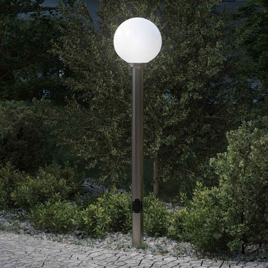 Sloupkové Svítidlo Se Zásuvkou 120 Cm Nerezová Ocel Ip44