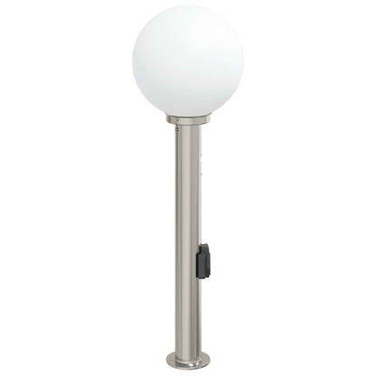 Sloupkové Svítidlo Se Senzorem A Zásuvkou 80 Cm Nerezová Ocel Ip44