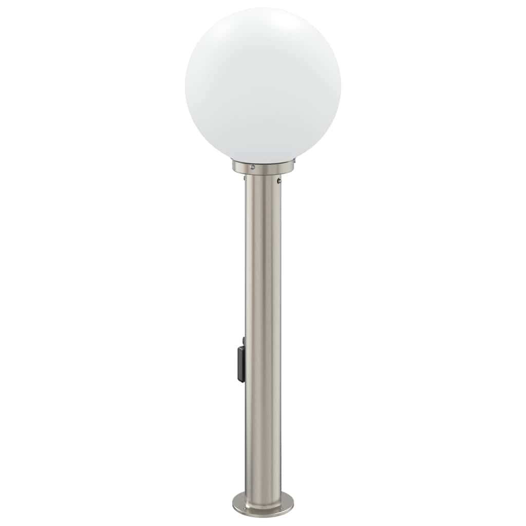 Sloupkové Svítidlo Se Senzorem A Zásuvkou 80 Cm Nerezová Ocel Ip44