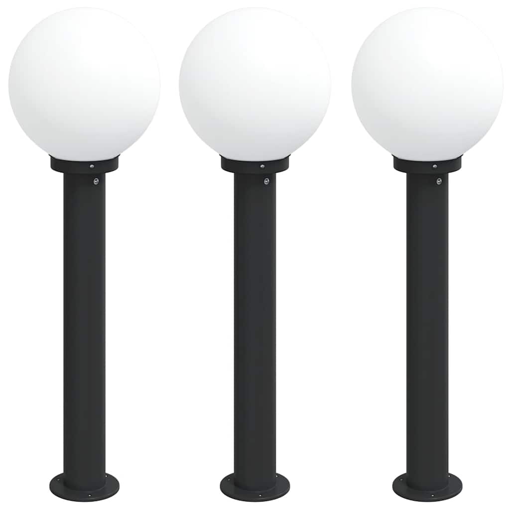 Sloupková Světla 3 Ks 80 Cm Černá Ip44