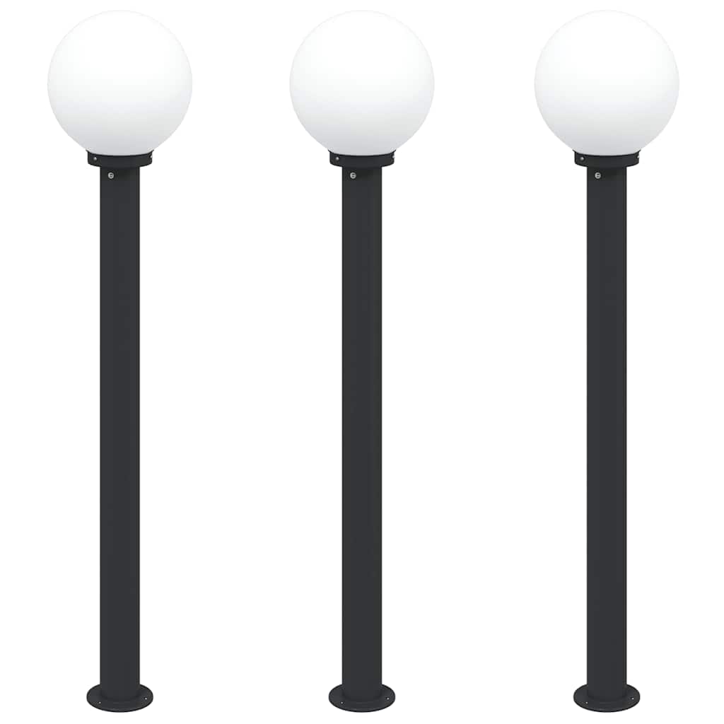 Sloupková Světla 3 Ks 120 Cm Černá Ip44