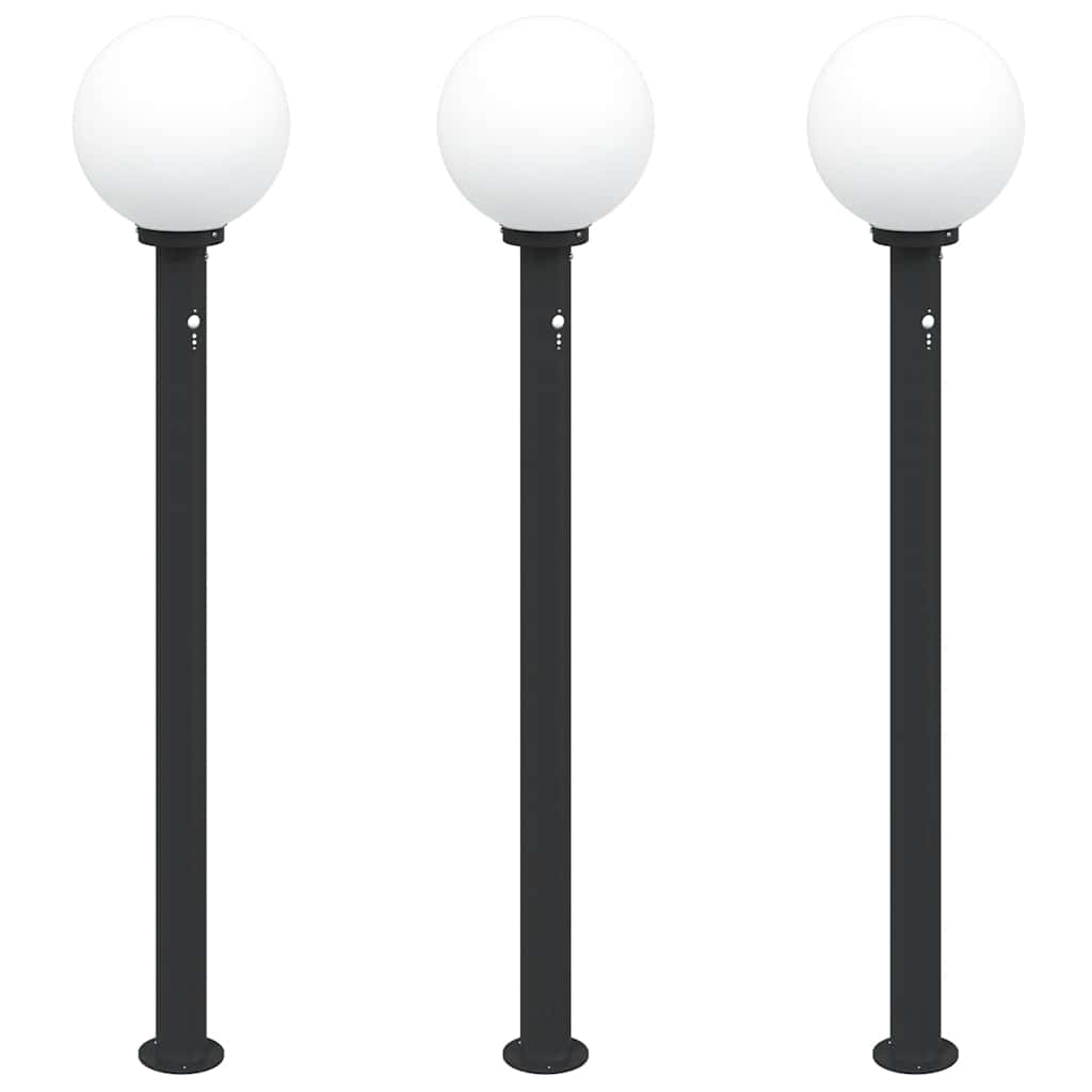 Sloupková Světla Se Senzorem 3 Ks 120 Cm Černá Ip44