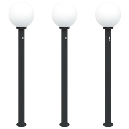 Sloupková Světla Se Senzorem 3 Ks 120 Cm Černá Ip44