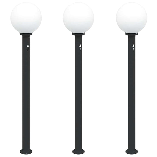 Sloupková Světla Se Senzorem 3 Ks 120 Cm Černá Ip44