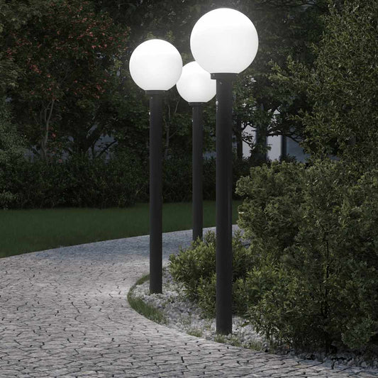 Sloupková Světla Se Senzorem 3 Ks 120 Cm Černá Ip44