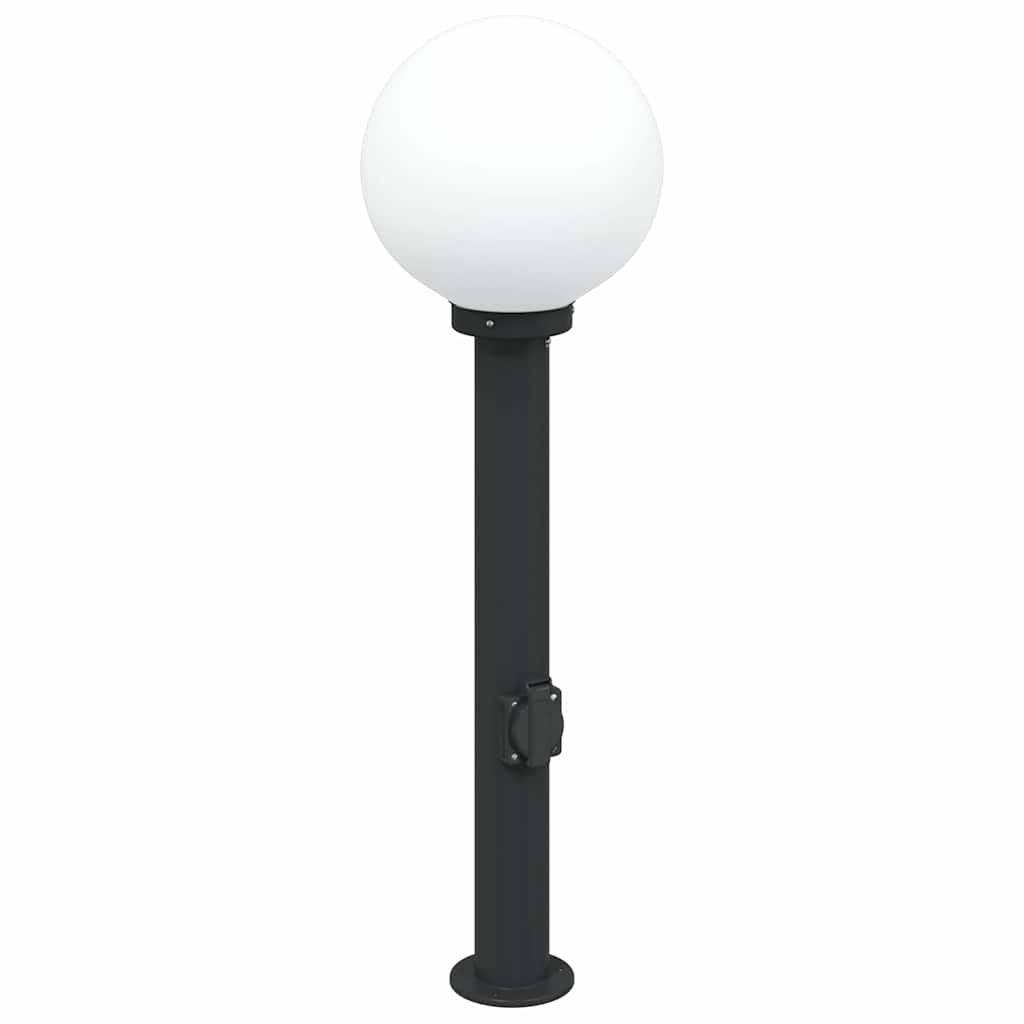 Sloupkové Svítidlo Se Zásuvkou 80 Cm Černé Ip44