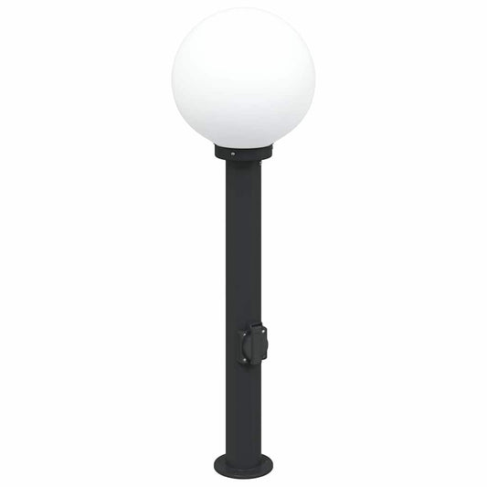 Sloupkové Svítidlo Se Zásuvkou 80 Cm Černé Ip44