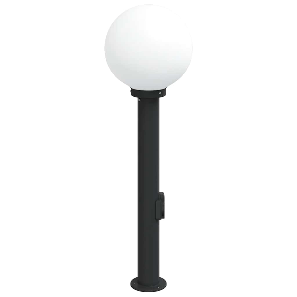 Sloupkové Svítidlo Se Zásuvkou 80 Cm Černé Ip44