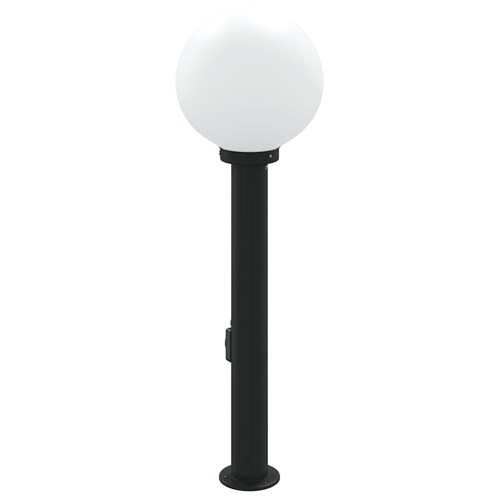 Sloupkové Svítidlo Se Zásuvkou 80 Cm Černé Ip44