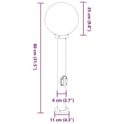 Sloupkové Svítidlo Se Zásuvkou 80 Cm Černé Ip44