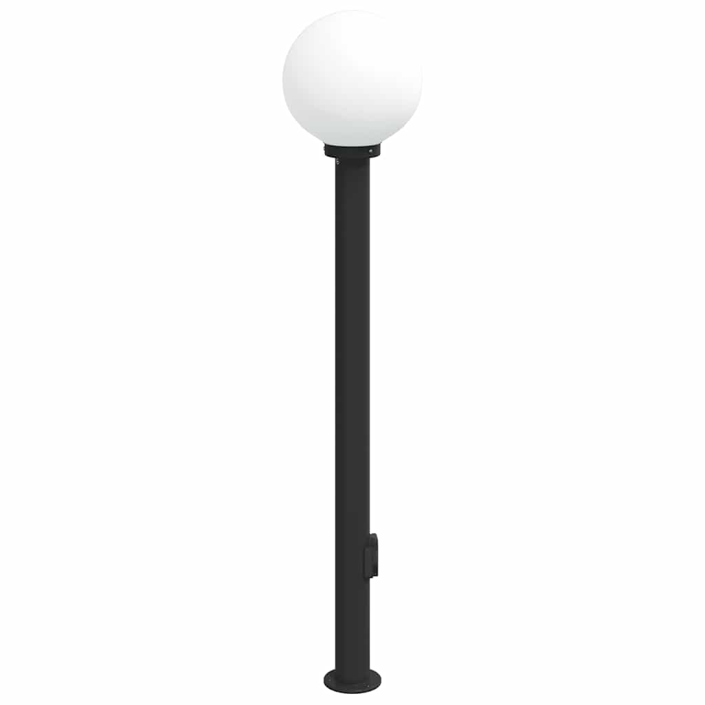 Sloupkové Svítidlo Se Zásuvkou 120 Cm Černé Ip44
