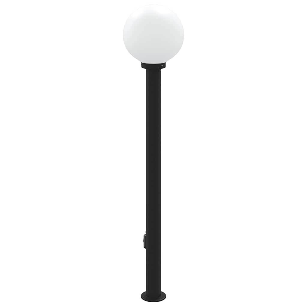 Sloupkové Svítidlo Se Zásuvkou 120 Cm Černé Ip44