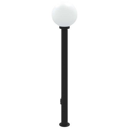 Sloupkové Svítidlo Se Zásuvkou 120 Cm Černé Ip44