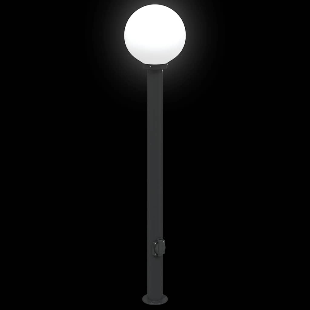 Sloupkové Svítidlo Se Zásuvkou 120 Cm Černé Ip44