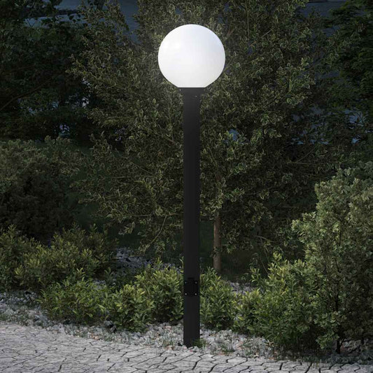 Sloupkové Svítidlo Se Zásuvkou 120 Cm Černé Ip44