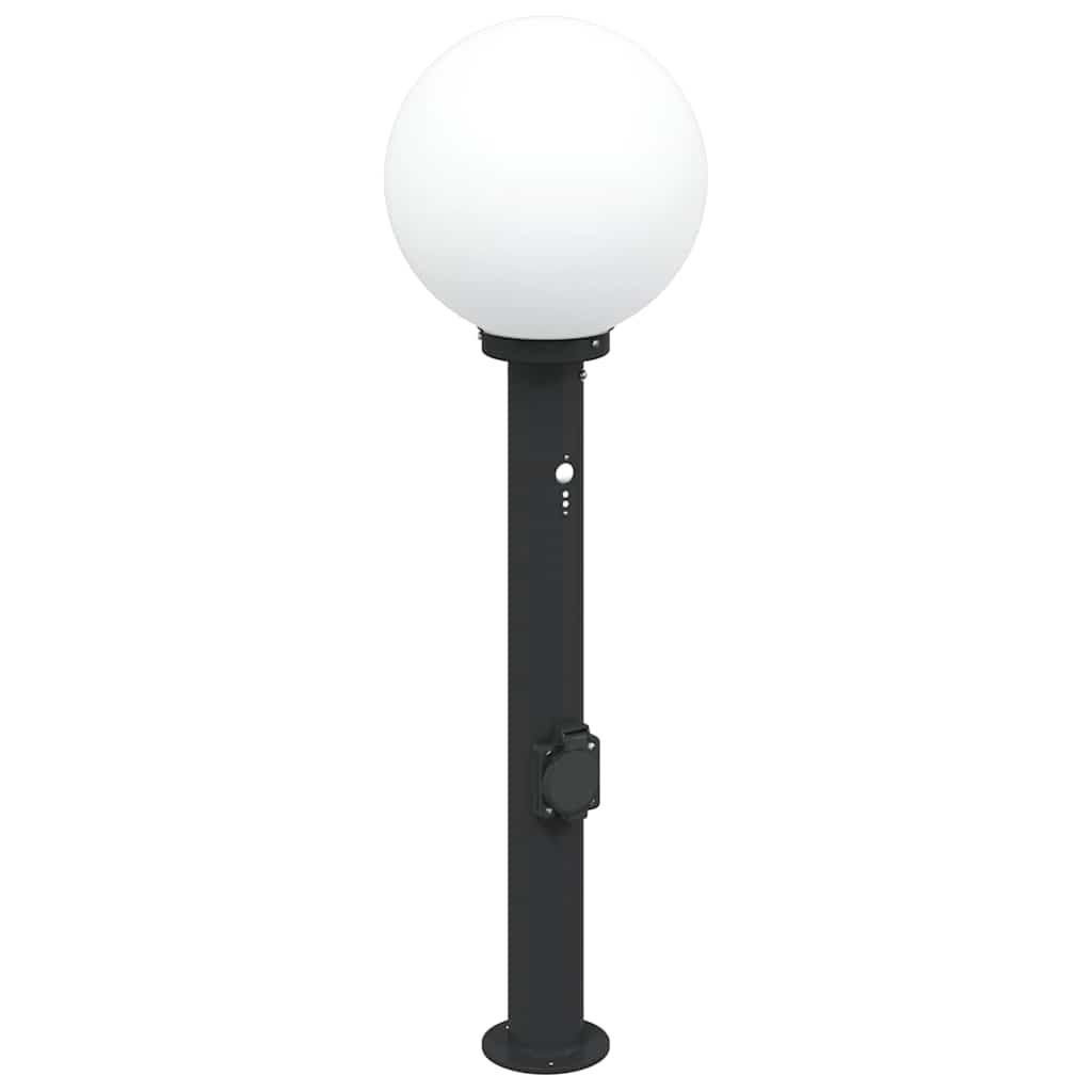 Sloupkové Svítidlo Se Senzorem A Zásuvkou 80 Cm Černé Ip44